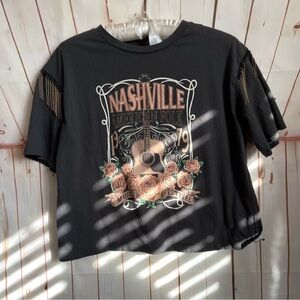 Nashville American Folk Kids Black Graphic T-Shirt